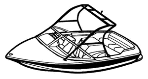 Tournament ski boat with ski tower