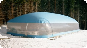 Inflatable pool domes for inground pools