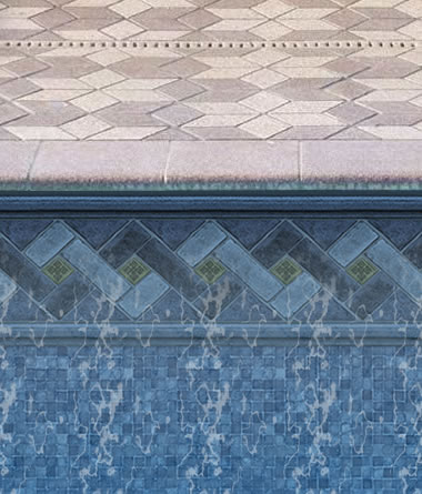 Blue Mountaintop Liner in Inground Pool